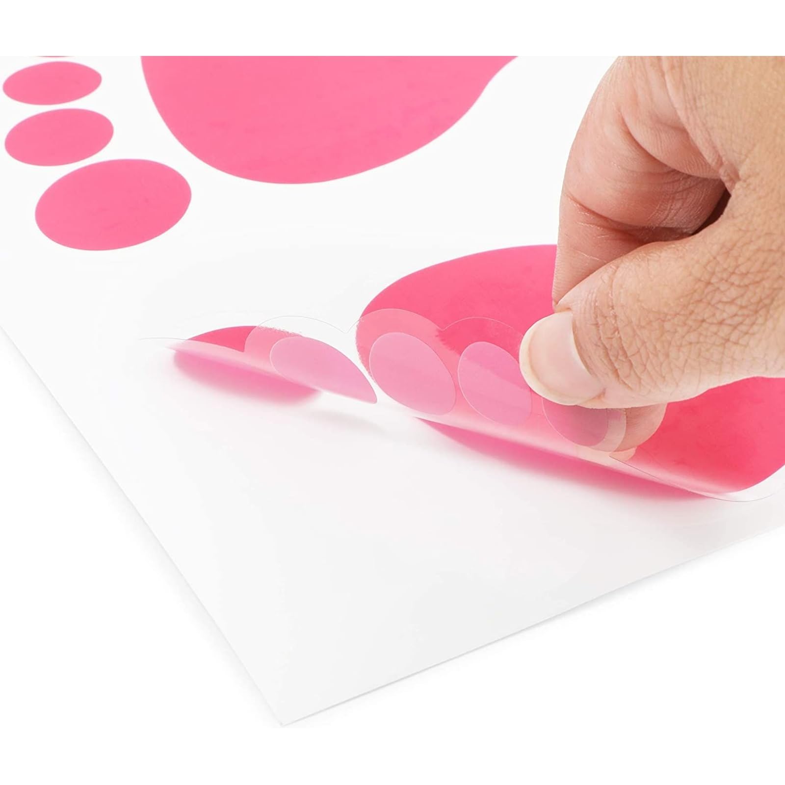 Removable Bright Creations footprint stickers enable quick decorating changes