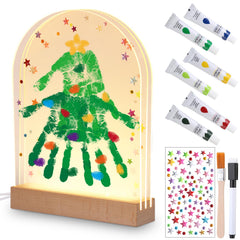 BrightRow Christmas Handprint Kit base LED glow enhances festive tabletop display