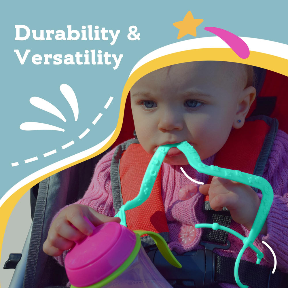 Brilli Baby Cup Catcher toy clip keeps small toys handy.