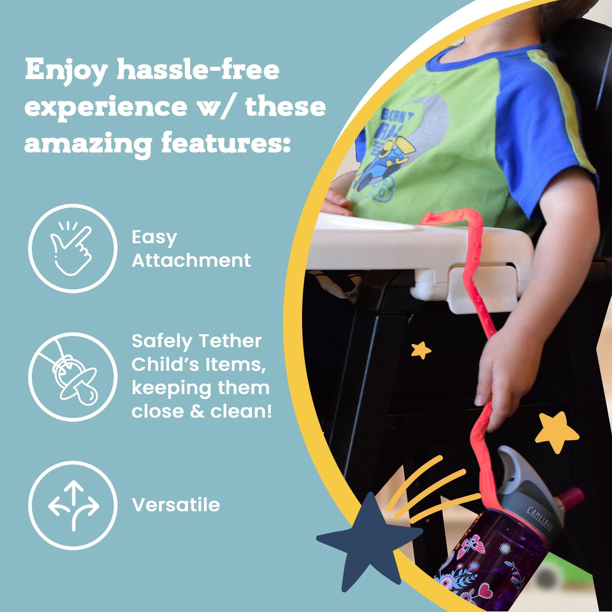 Brilli Baby Cup Catcher teether clip doubles as a toy.