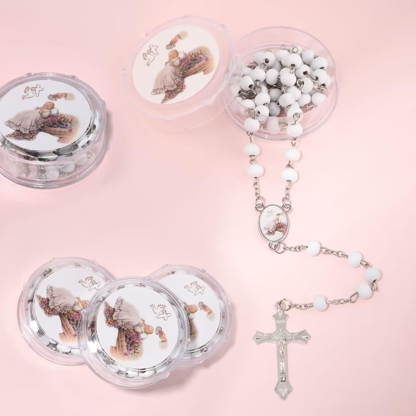 Brilucky cross pendant rosary detail ideal for easy hand carry or necklace.