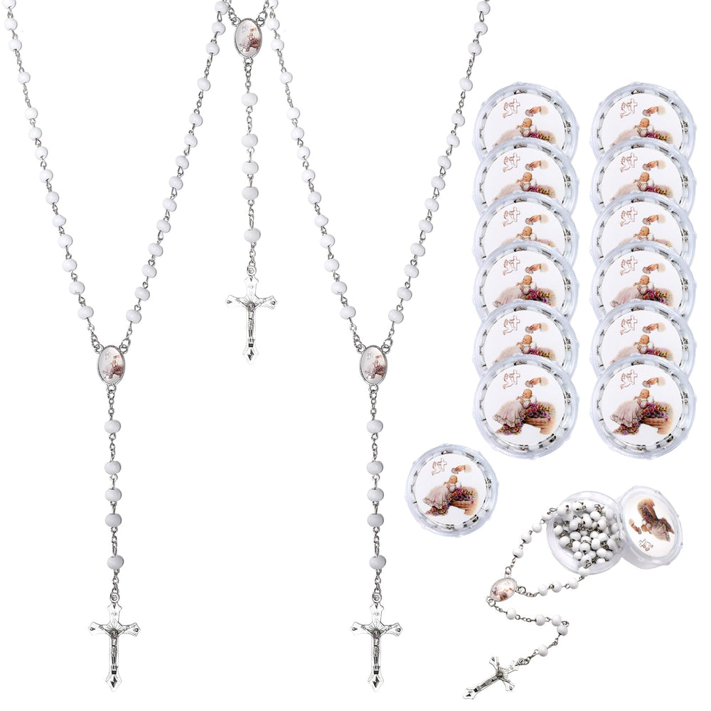 Brilucky Guardian Baby Angel rosary beads in a gift box for baptisms.