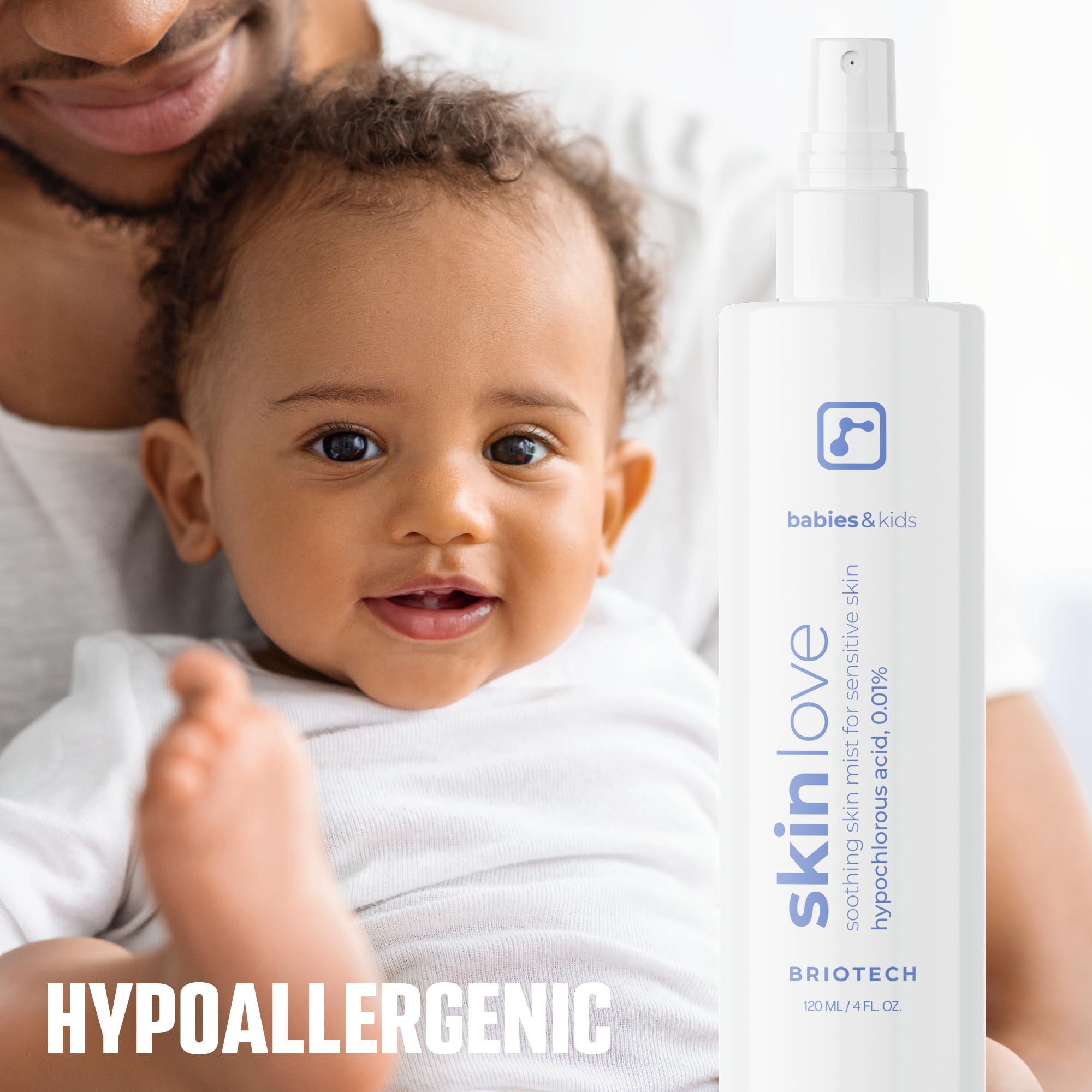 Briotech Baby Skin Love HOCl molecule close-up highlighting purity