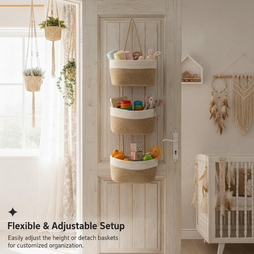 Britwicfr nursery organizer holds toys and diapers within easy reach.