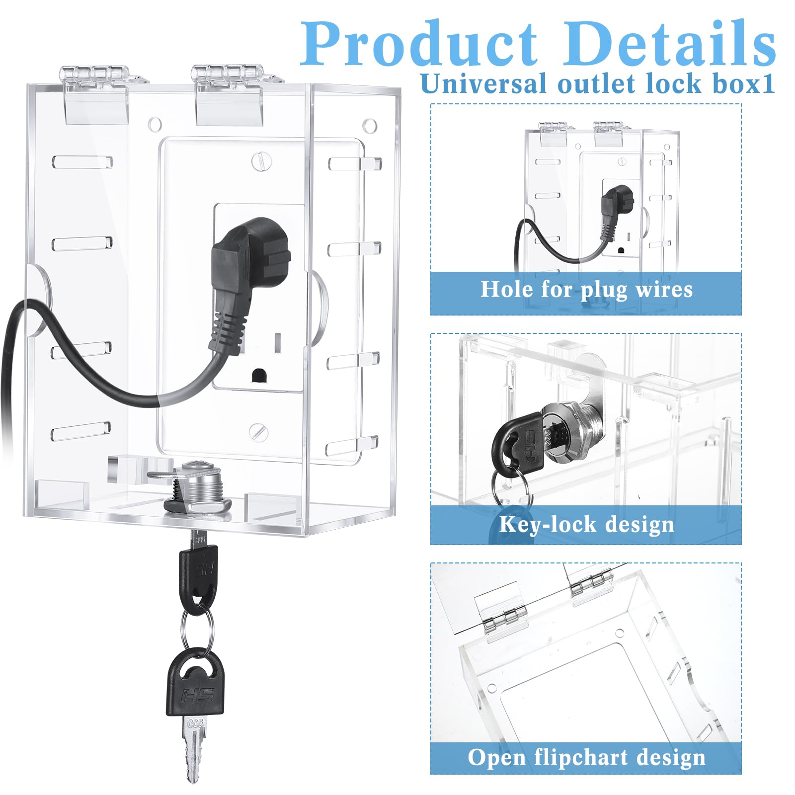 Briwooody child safety outlet protector reduces access to plugs