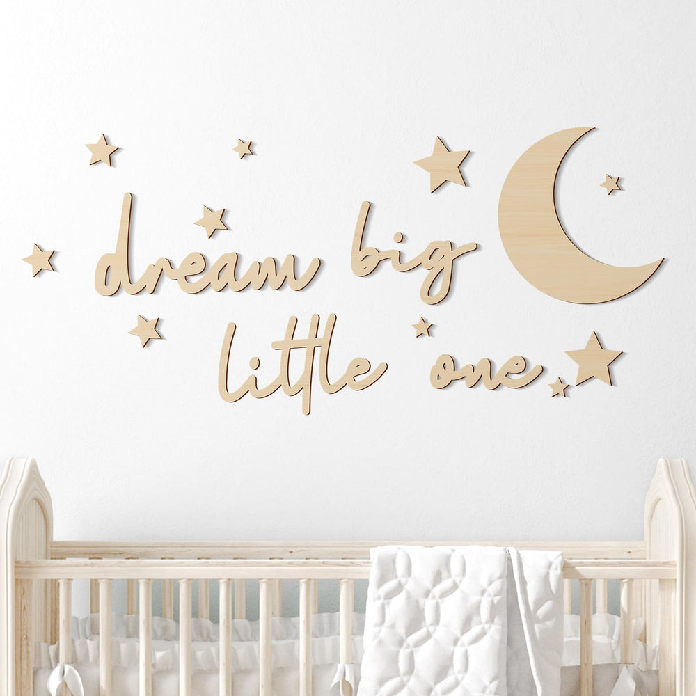 Briwooody dream big sign adds an uplifting focal point to the nursery