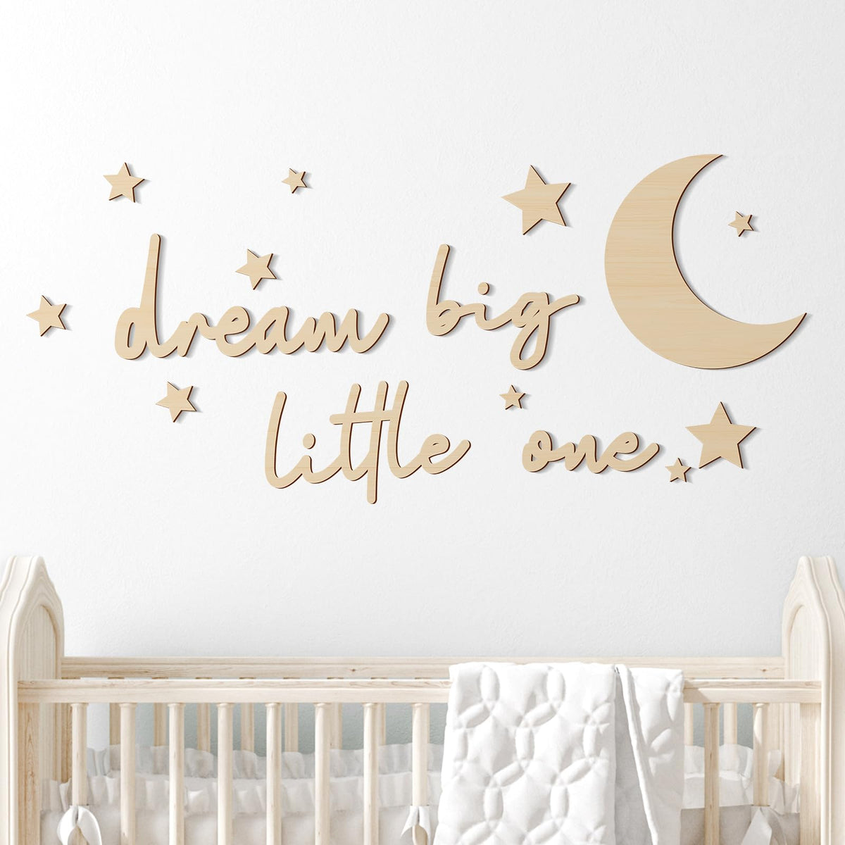 Briwooody dream big sign adds an uplifting focal point to the nursery