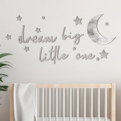 Briwooody Dream Big sign enhances nursery wall decor with calm, neutral space