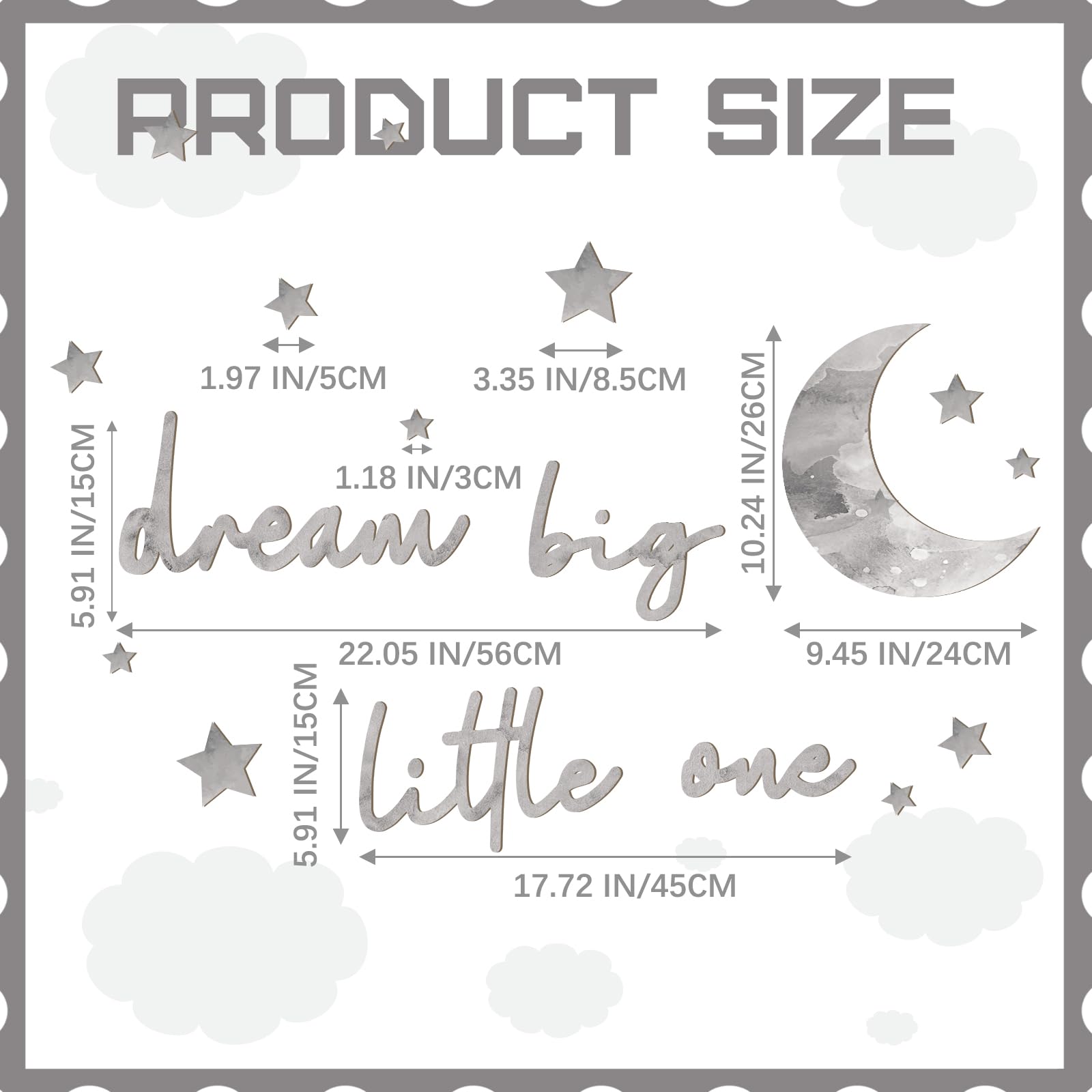 Briwooody Large star adds focal sparkle to crib area or play corner