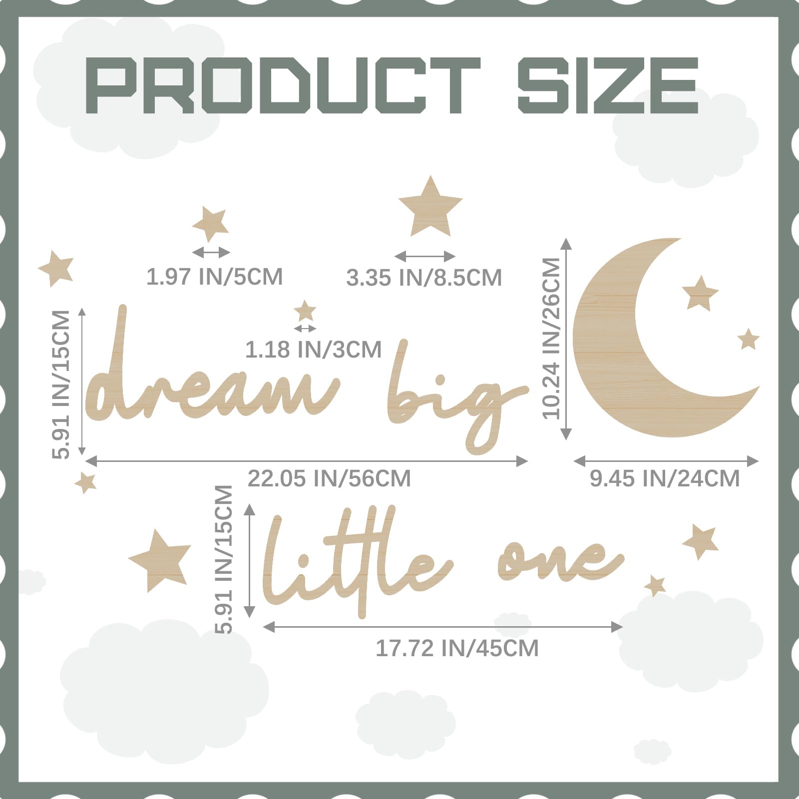 Briwooody little one sign complements gender-neutral walls with warm wooden charm