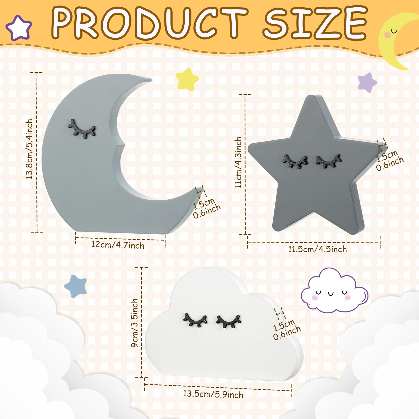 Briwooody star wall decor brings playful light to a nursery or playroom.