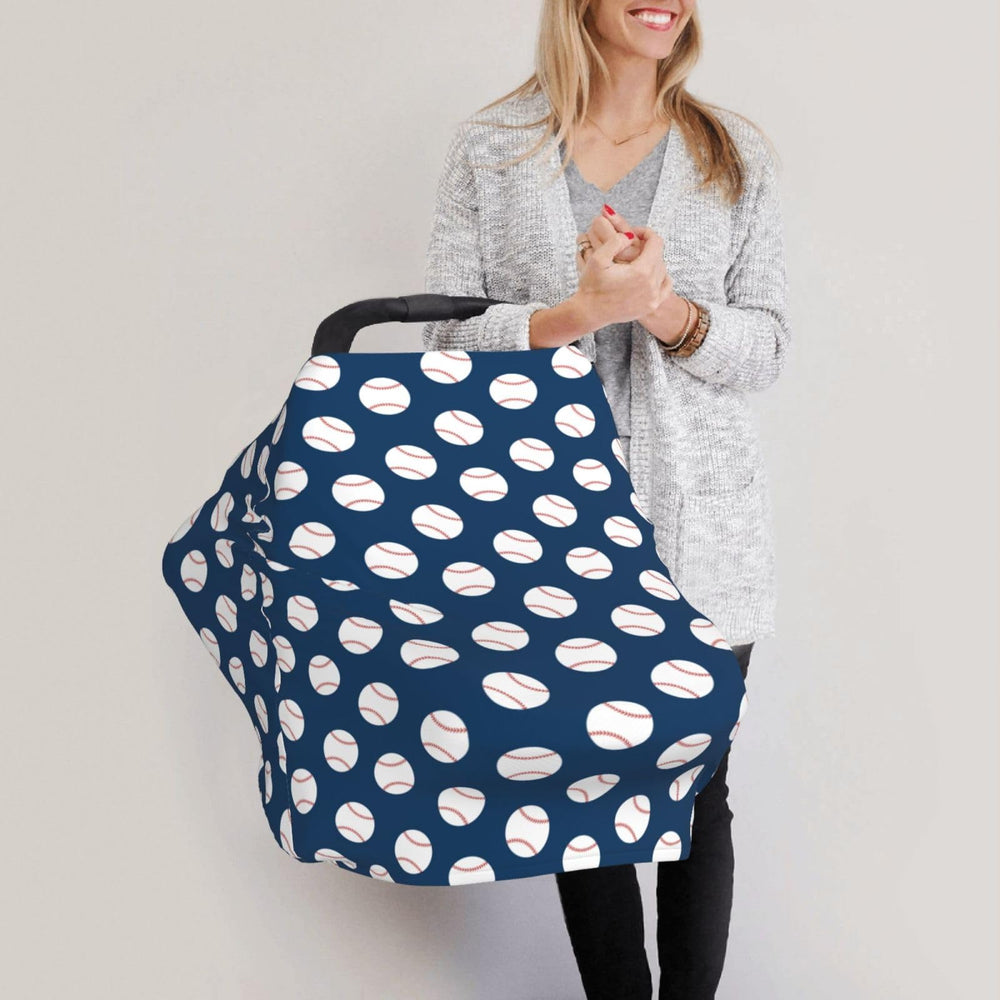 Broiteid Baseball Blue nursing cover for discreet, comfortable breastfeeding anywhere.