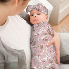 Broiteid cactus headband adds cute styling for newborn photography moments.
