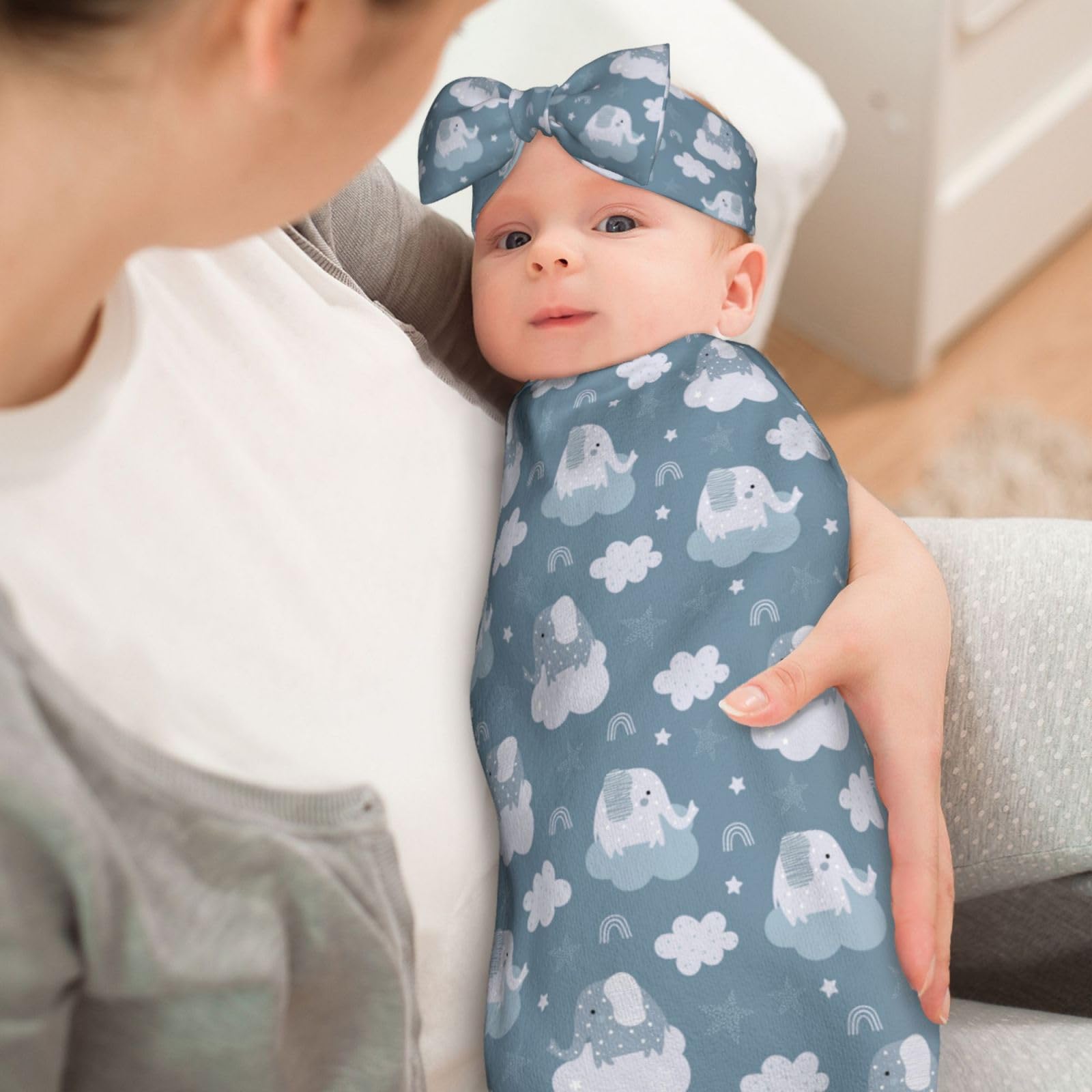Broiteid elephant star blue headband adds cute finishing touch for photography