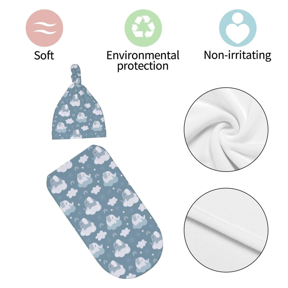 Broiteid elephant star blue swaddle set ready for daily use