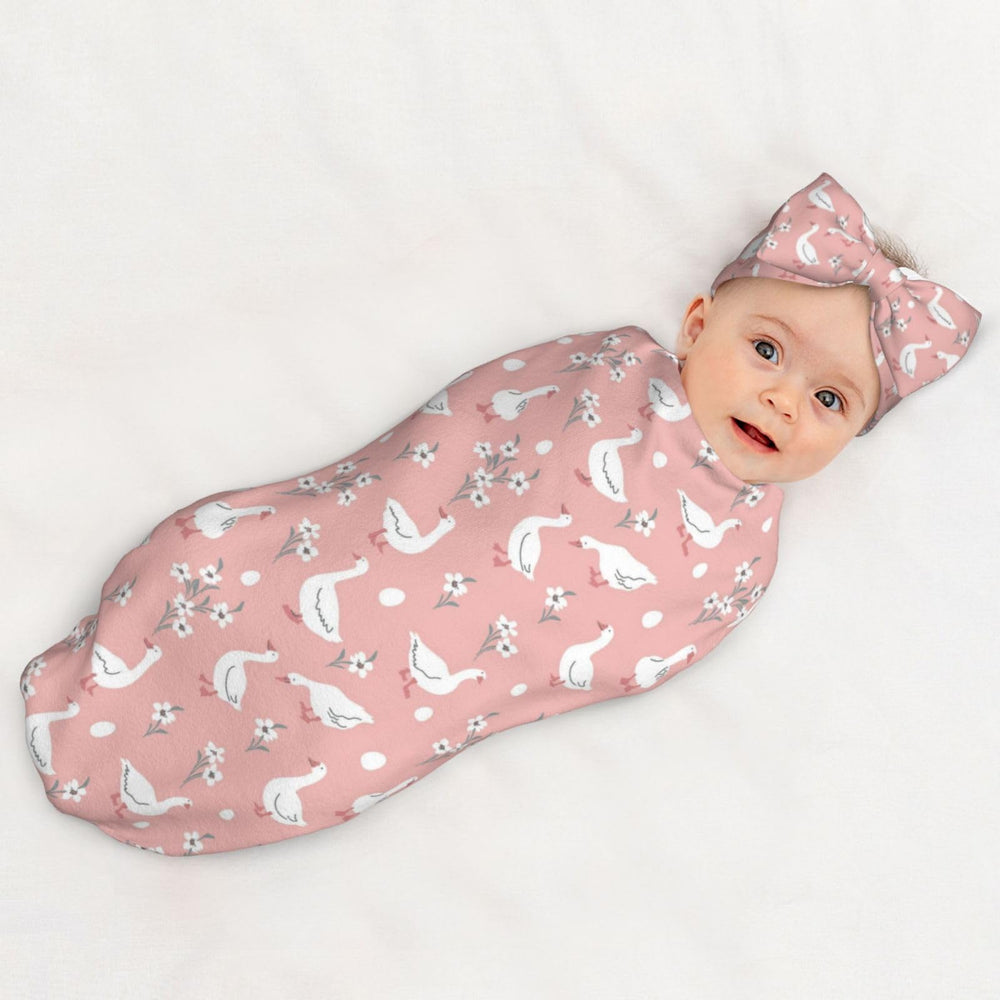 Unisex Broiteid Goose Swaddle Set arranged for gifting at baby showers.