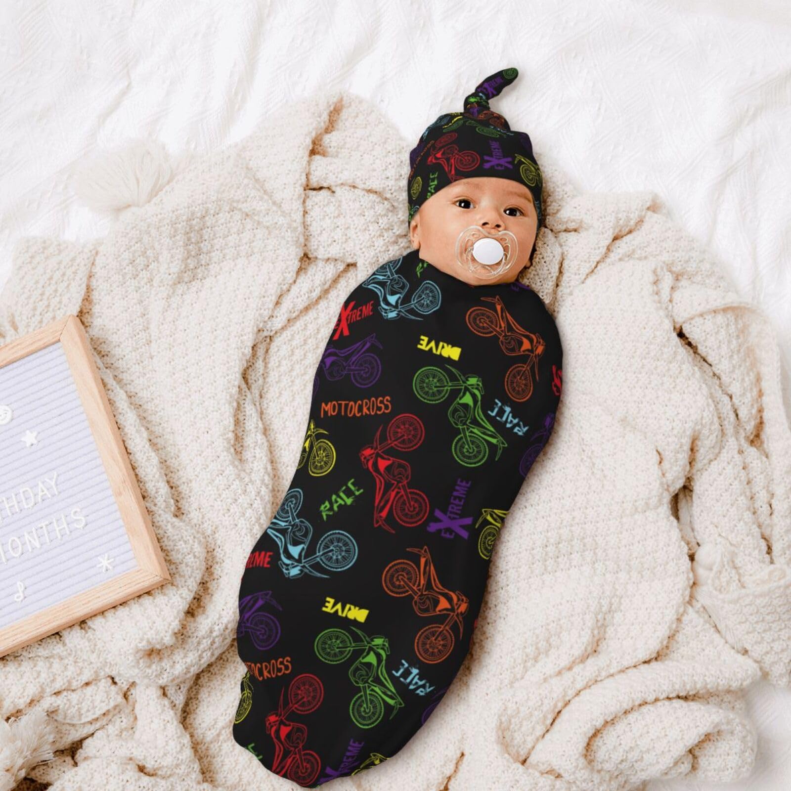 Broiteid Motorcycle Swaddle Headband adds cute styling for tiny outfits.