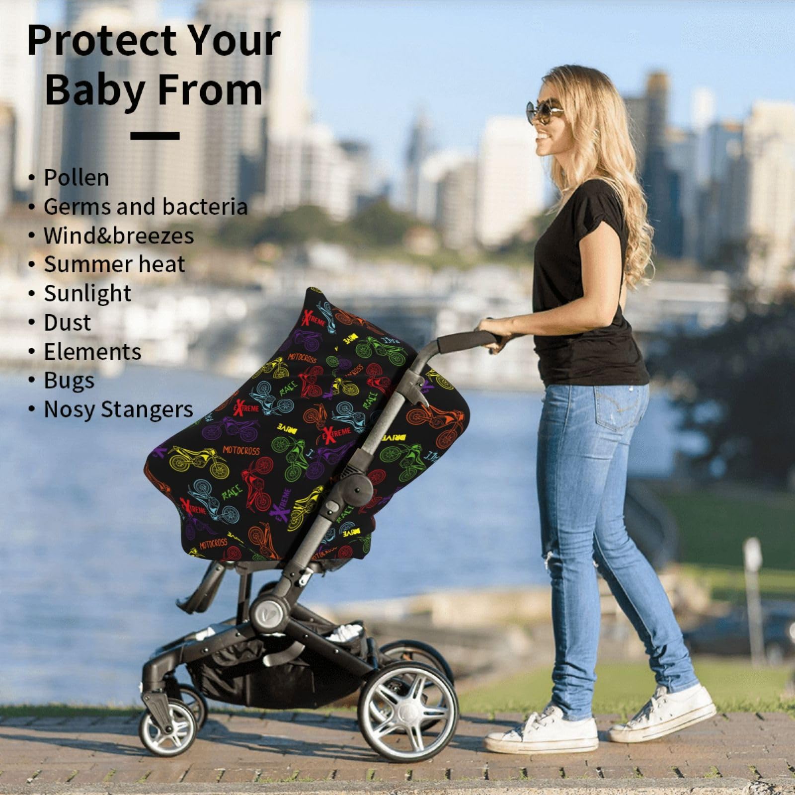 Broiteid shopping cart cover breathable fabric protects baby during errands