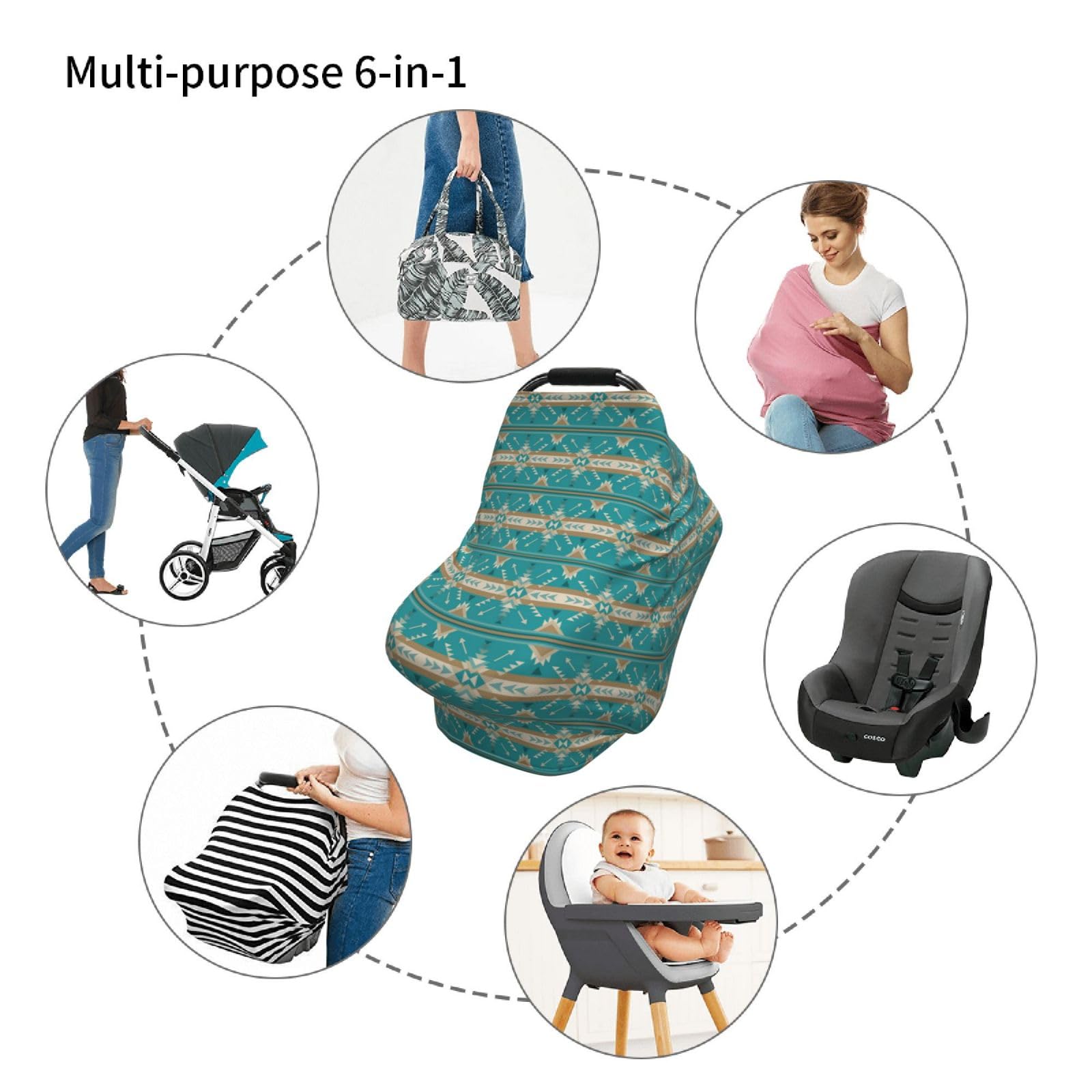 Broiteid multi‑use cover works as canopy, nursing cover, and stroller shield