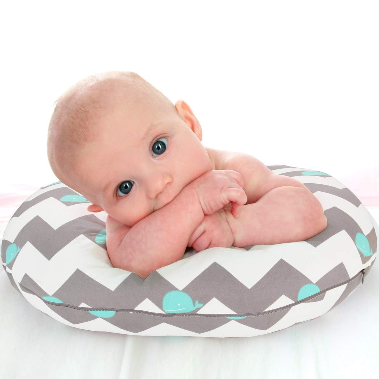 BROLEX Baby Nursing Pillow Cover Whale Cloud versatile for tummy time and feeding.