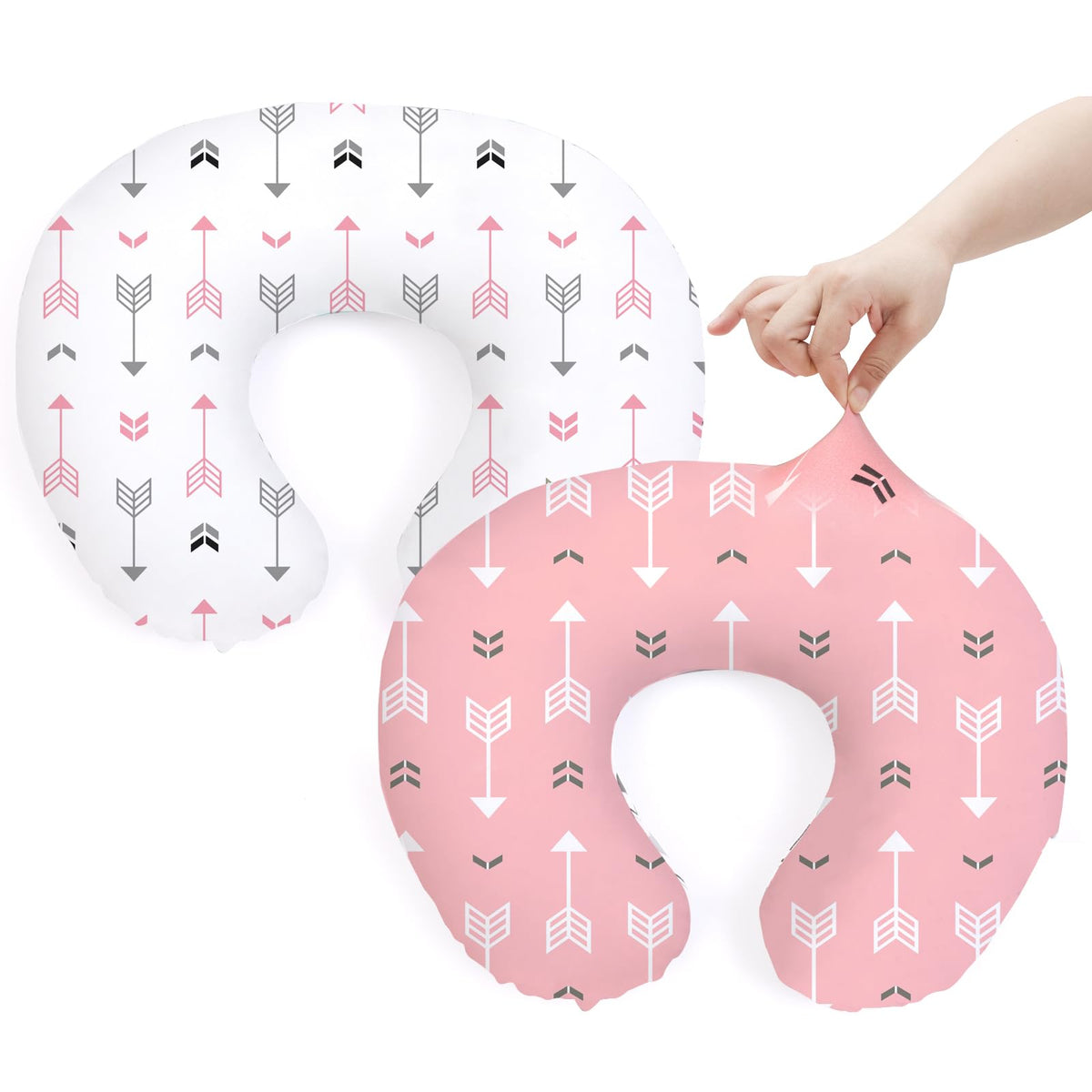 BROLEX baby nursing pillow covers 2-pack featuring soft fabric for gentle skin.