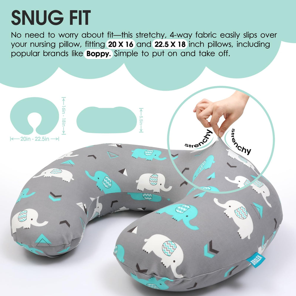 Brolex whale-pattern nursing pillow cover adds charm while keeping pillows clean.