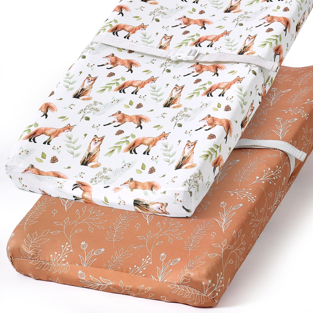 BROLEX changing pad cover with fox foliage pattern for a soft diaper change surface