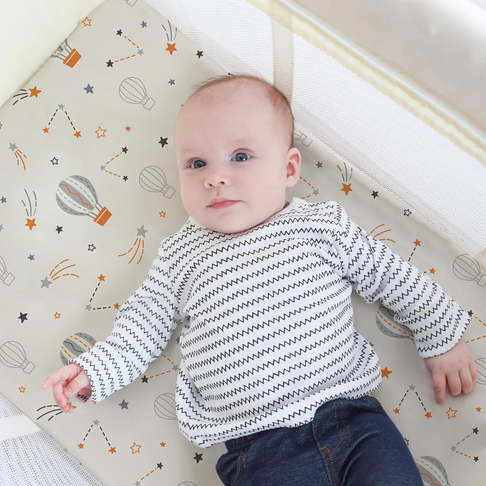 BROLEX Mini crib sheets in breathable fabric for comfortable nights.