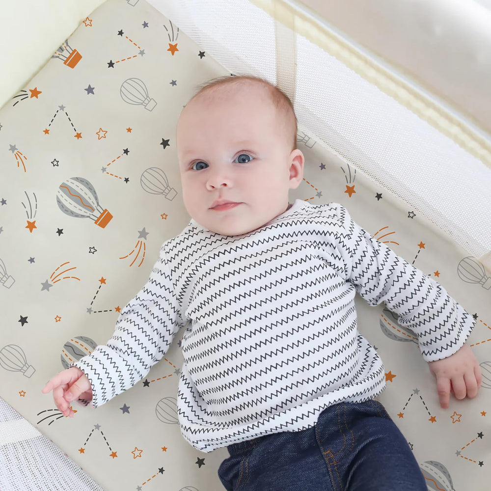 BROLEX Mini crib sheets in breathable fabric for comfortable nights.