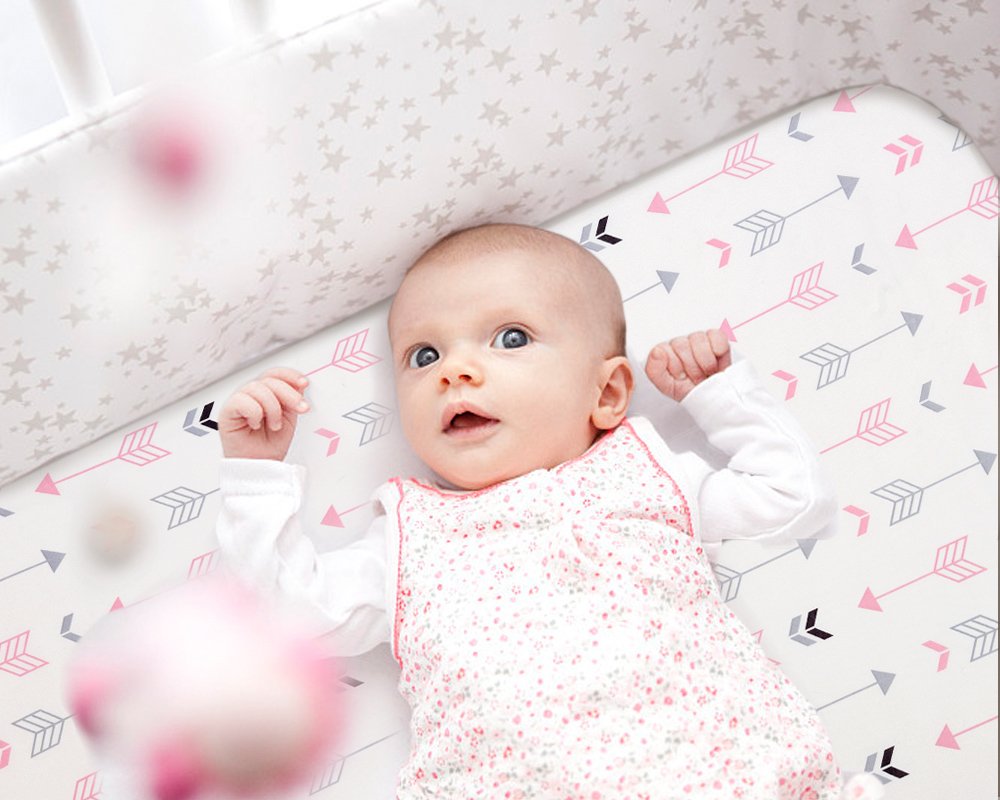 BROLEX portable crib mattress cover fits mini cribs and playards