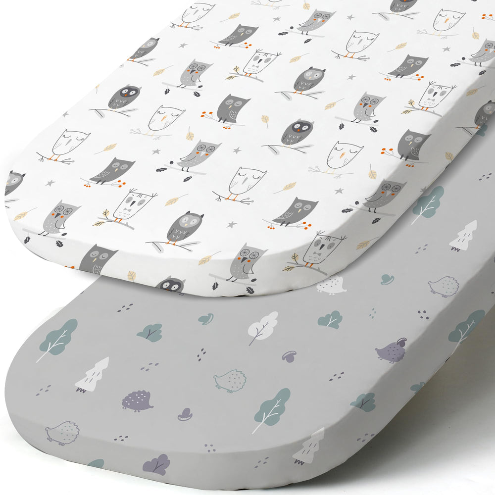 BROLEX stretch-fitted bassinet sheet set for secure fit on most mattress pads.