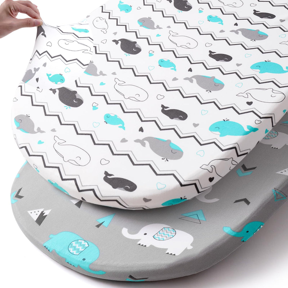 BROLEX stretch-fitted bassinet sheet with elastic edge for a secure bassinet fit