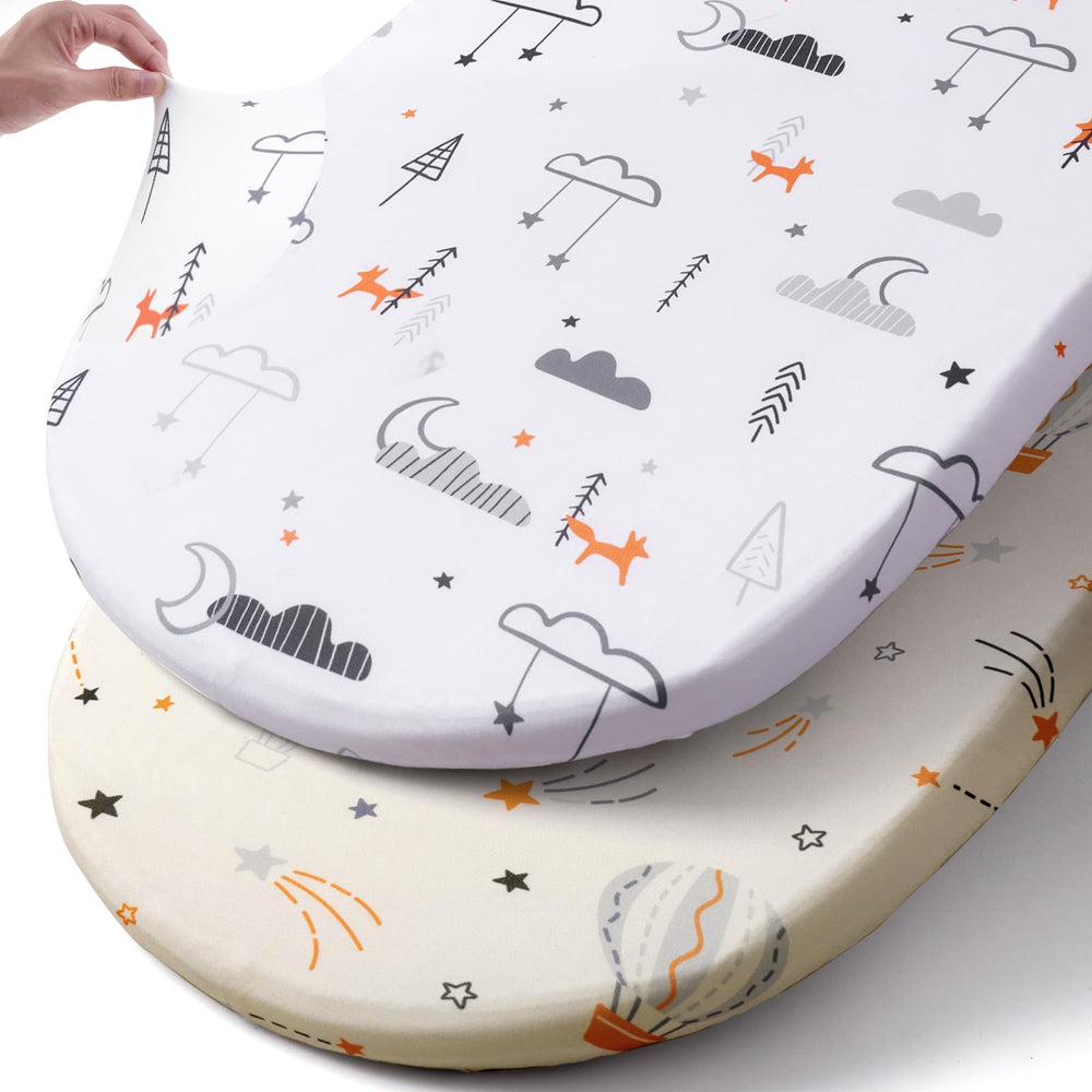 BROLEX starsmoon-balloon bassinet sheets; ultra-soft fabric for gentle sleep.