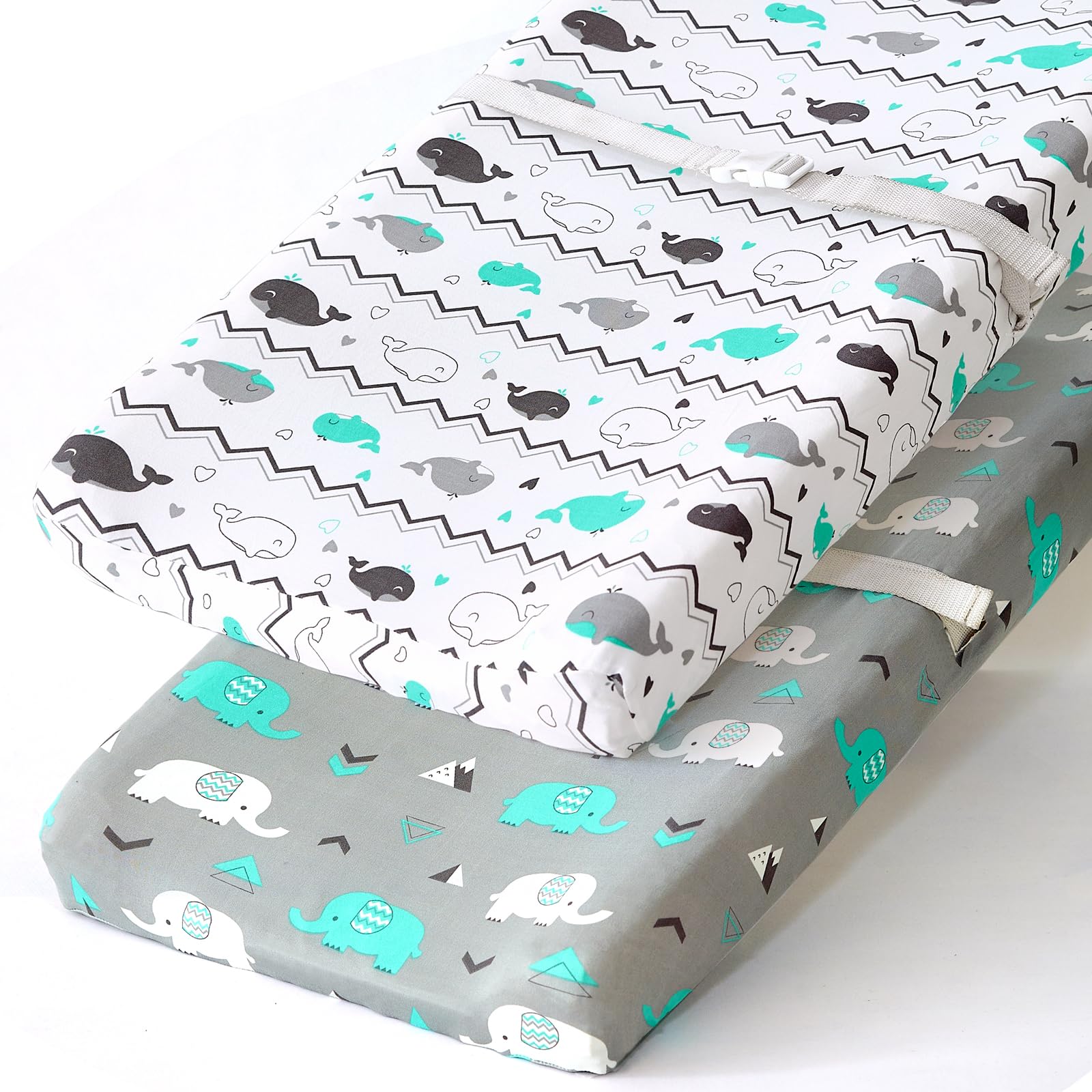 BROLEX stretchy changing pad cover with elephant pattern for gentle diaper changes