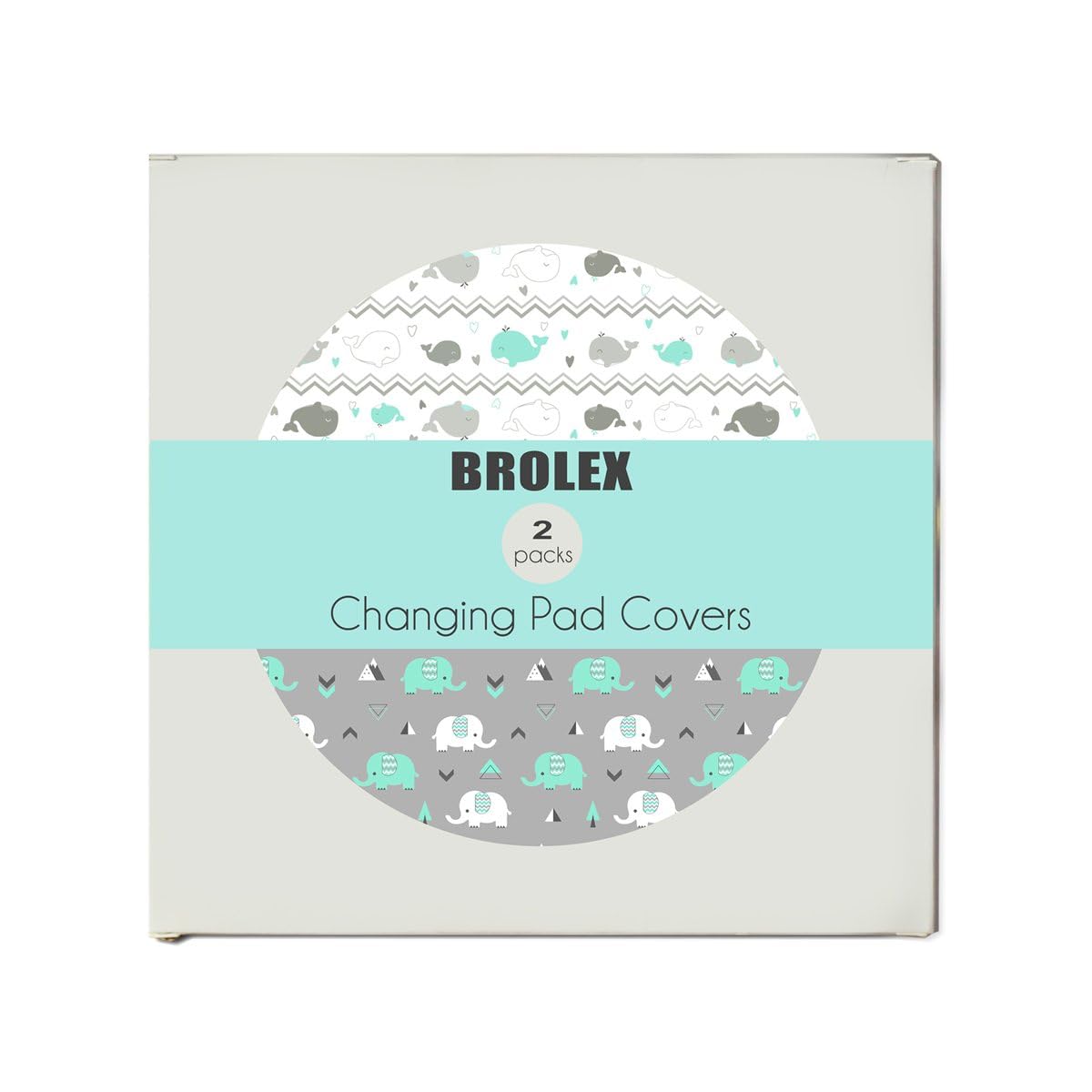 BROLEX changing pad cover with whale pattern for cozy baby comfort