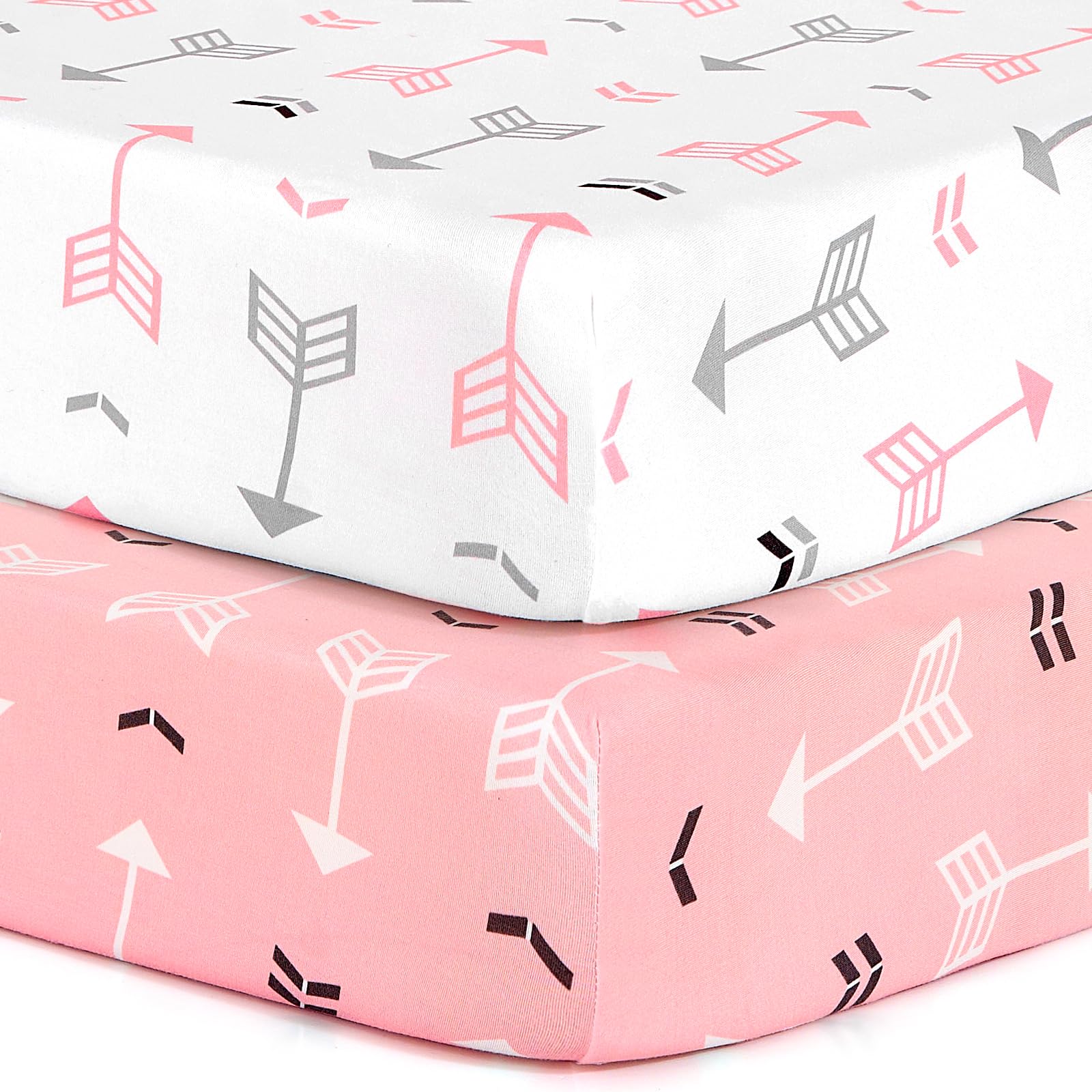 BROLEX stretchy fitted Pack n Play sheets pink arrow pattern for cozy naps