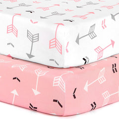 BROLEX stretchy fitted Pack n Play sheets pink arrow pattern for cozy naps