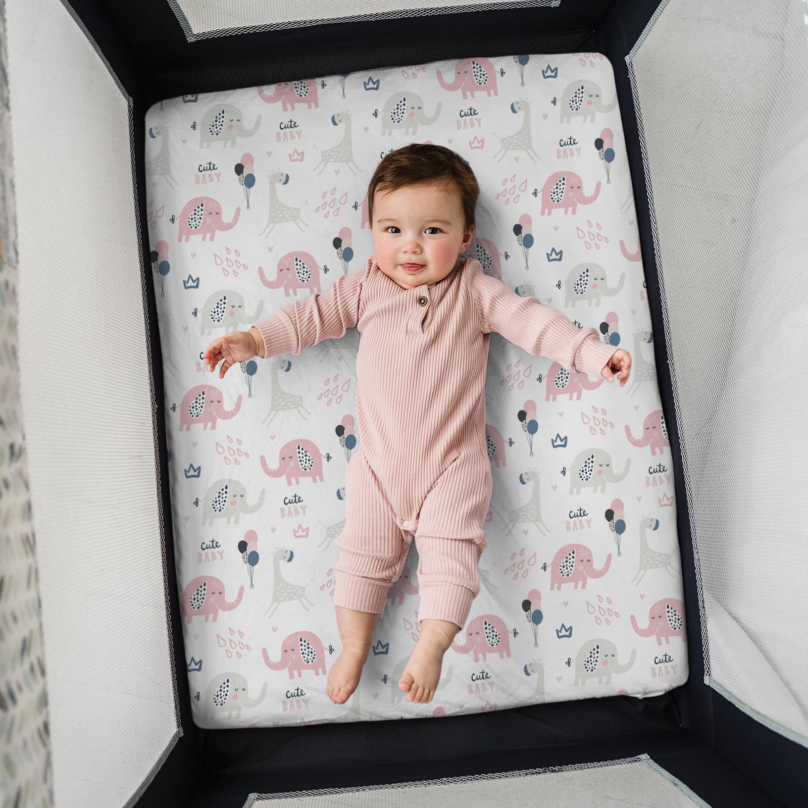 BROLEX Ultra-soft stretch-fit sheets keep mini cribs snug and comfortable.