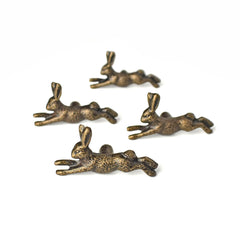 BROOK AND BIRCH rabbit knob front view for nursery, easy grip and playful style.