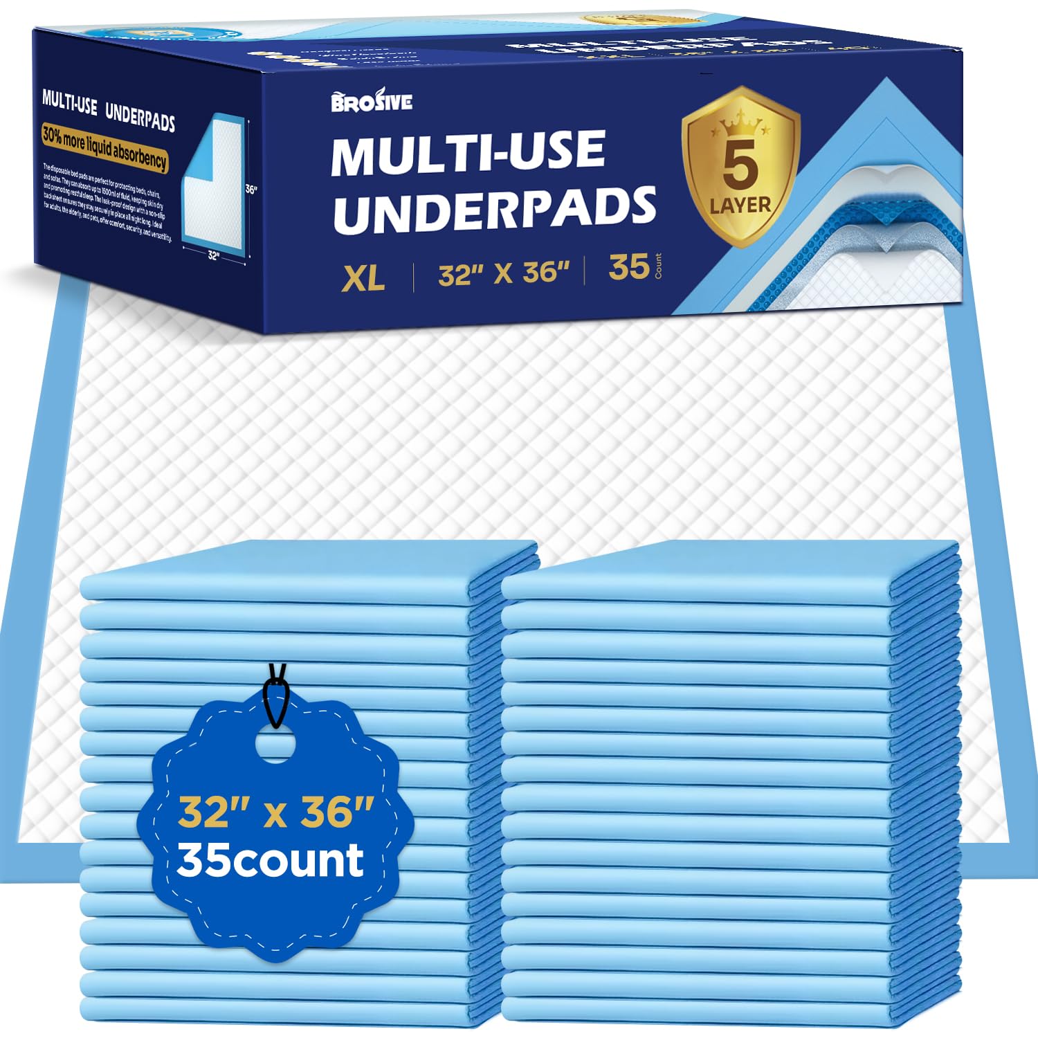 Brosive bed pad 32x36 inch disposable protection for beds.