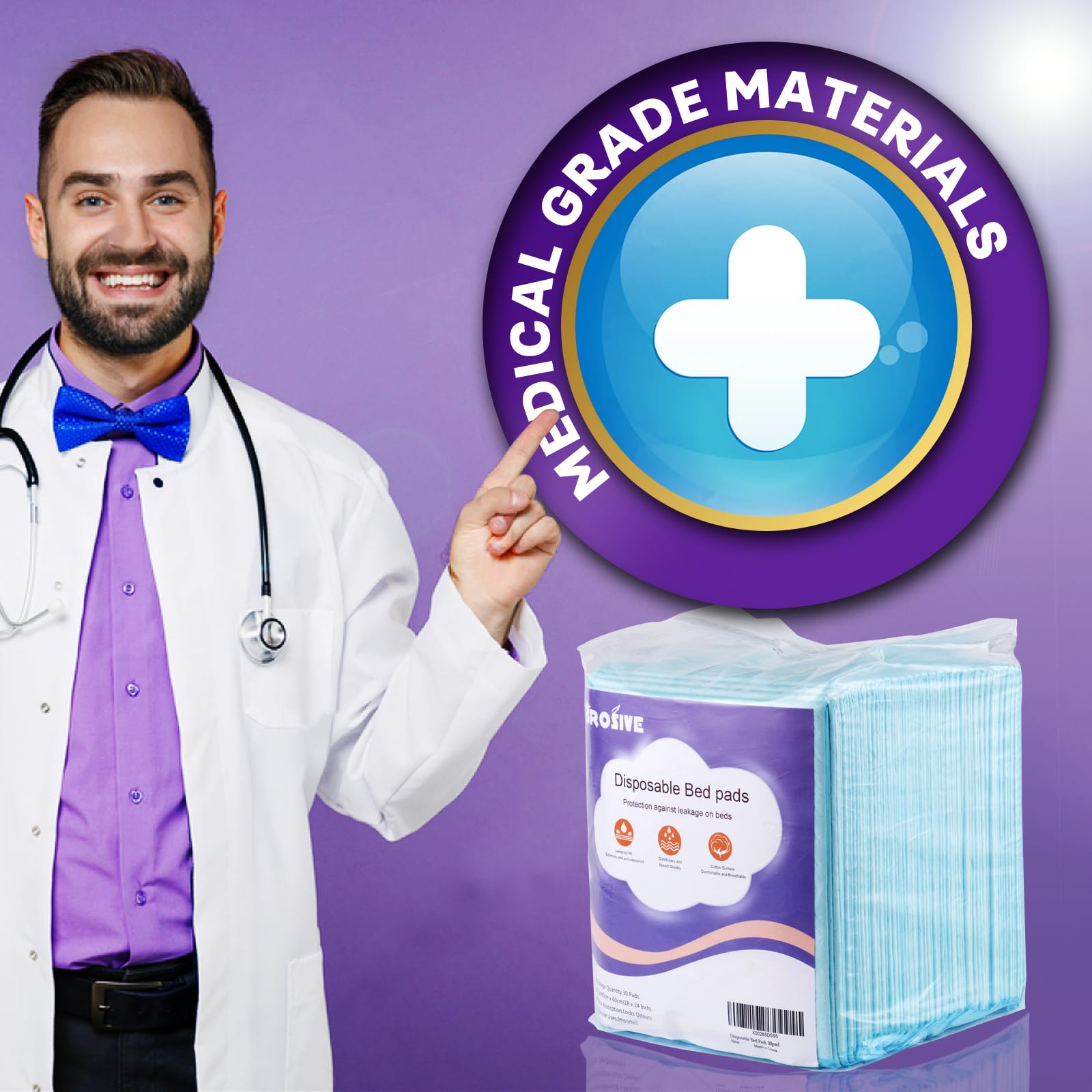 Brosive bed pad bottom moisture barrier prevents leaks
