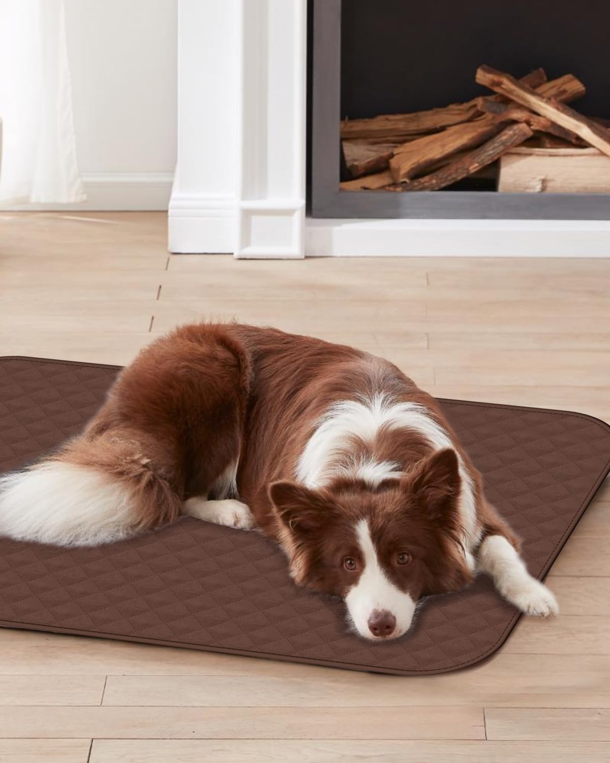 Brosive bed pad being laundered or air-dried for easy care.