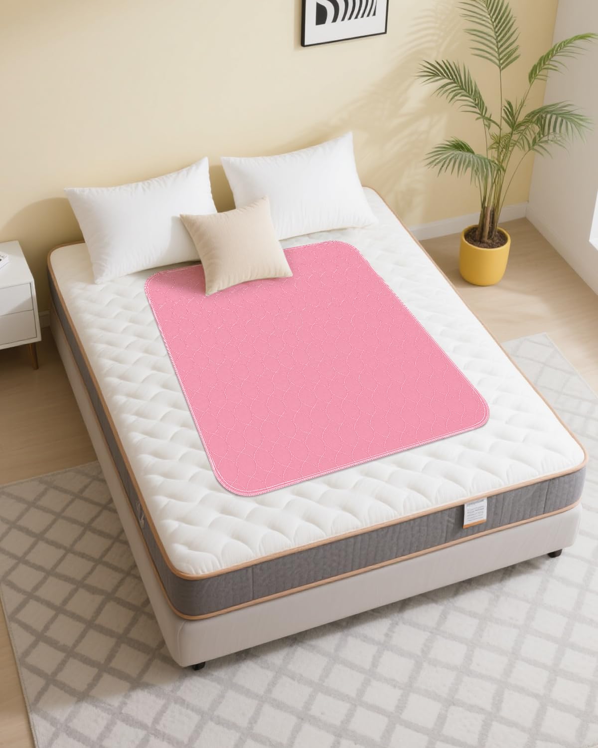 Brosive bed pad protects furniture from leaks and messes.