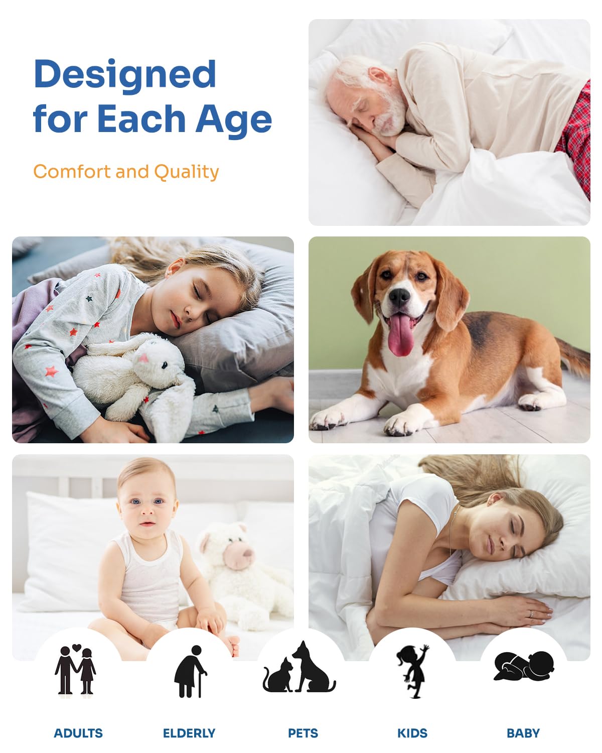 Brosive multi-use bed pad suitable for adults, kids, seniors, and pets