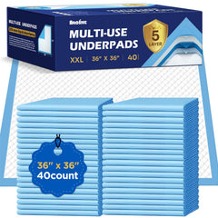 Brosive bed pads 36x36 absorbent core keeps bedding dry overnight.