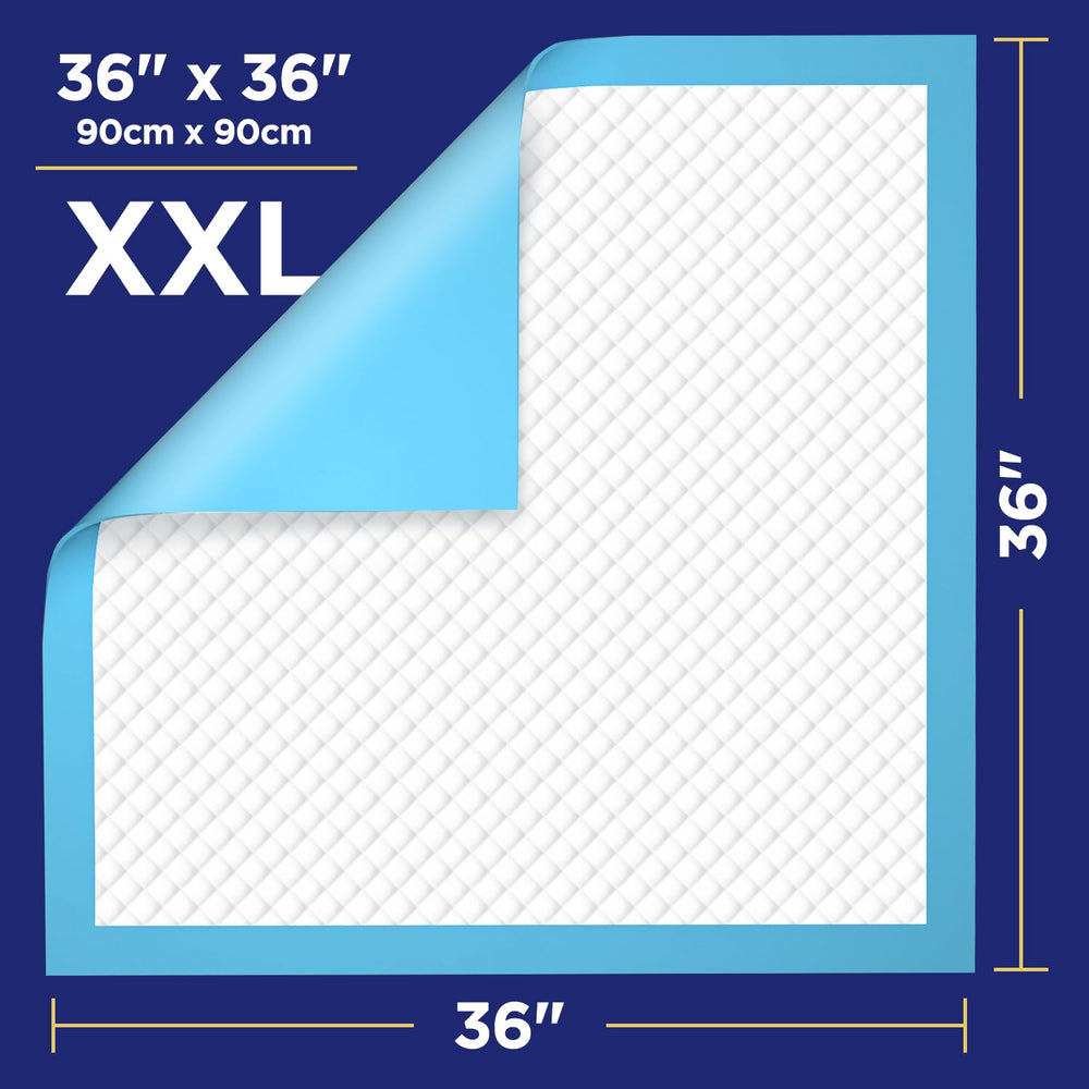 Brosive bed pads 36x36 waterproof backing prevents leaks.