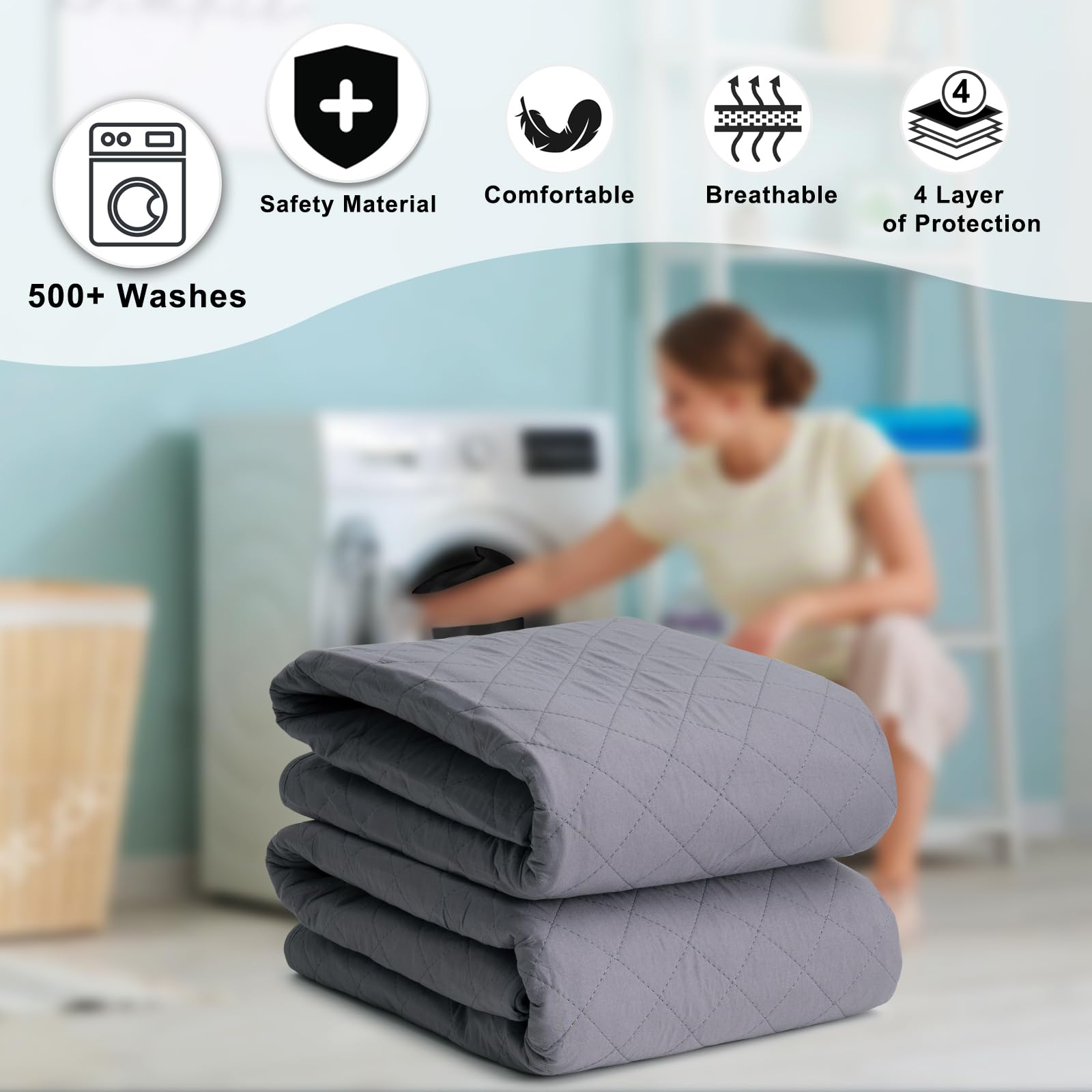 Brosive grey-stain design helps pads blend with home decor.