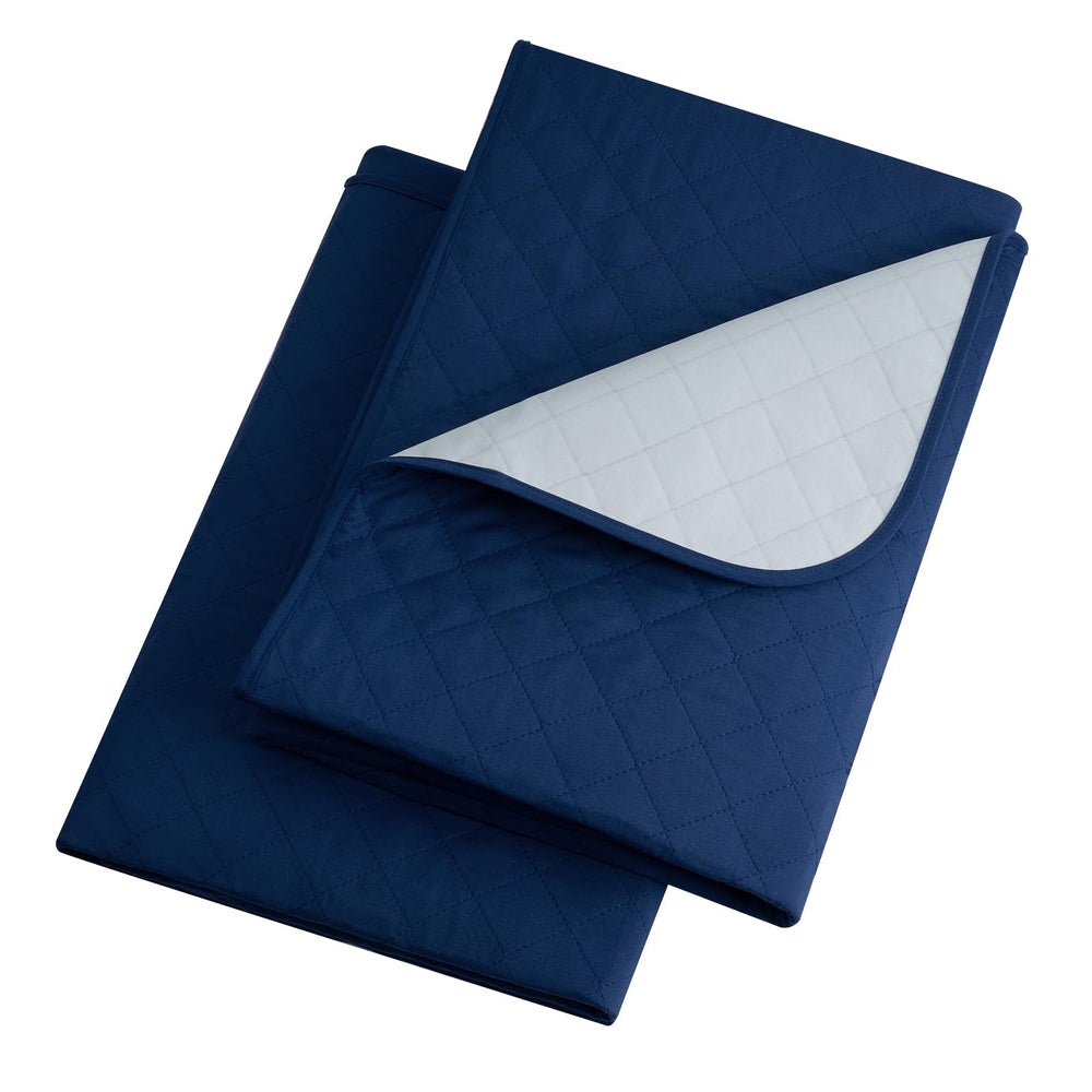 Brosive Hide Stains Navy Blue bed pad 34x36 inch 2-pack protects bedding and furniture.