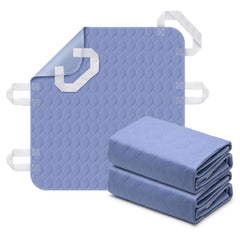 Brosive bed pad top view with handles enables caregiver-assisted repositioning.