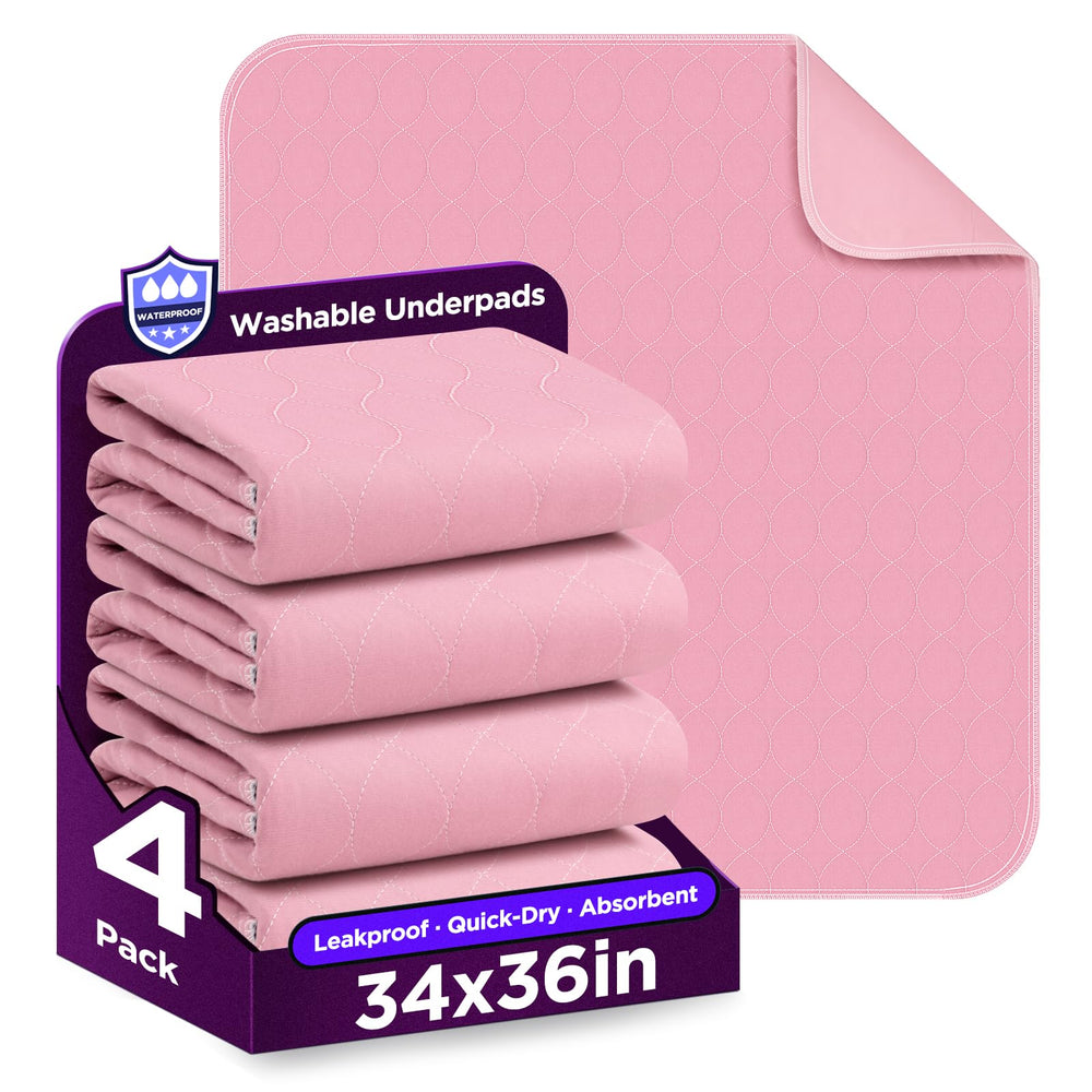 Brosive washable bed pad 34x36 pink protecting bed and sofa.